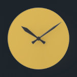 Autumn Yellow Round Clock<br><div class="desc">Autumn Yellow solid color Wall Clock by Gerson Ramos.</div>