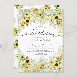 Autumn Yellow Sunflower Bridal Luncheon Invitation