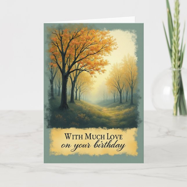 Autumnal Birthday Path Card (Front)