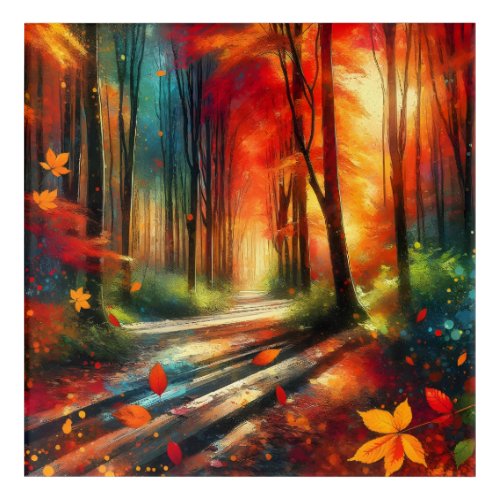 Autumnal Blaze Enchanted Forest Path Acrylic Print