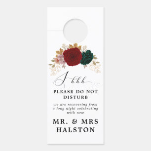 Autumnal Burgundy Emerald Greeeny Do Not Tisturb Door Hanger