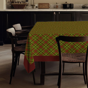Autumnal Colors Tablecloth Minimalist Tartan Style