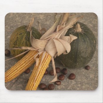 Autumnal Decoration Mouse Pad by MehrFarbeImLeben at Zazzle