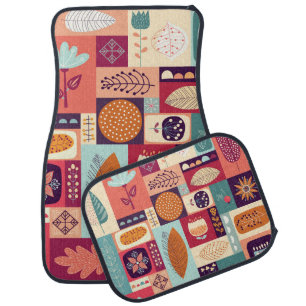 Autumnal Decorative Vintage Background Art Car Floor Mat