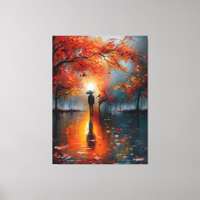 🌕🍂🎨 Autumnal Dreamscape 🌌✨ Canvas Print (Front)