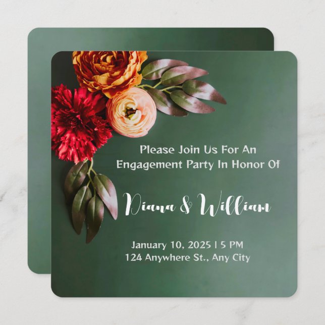 Autumnal Elegance Wedding Invitation (Front/Back)