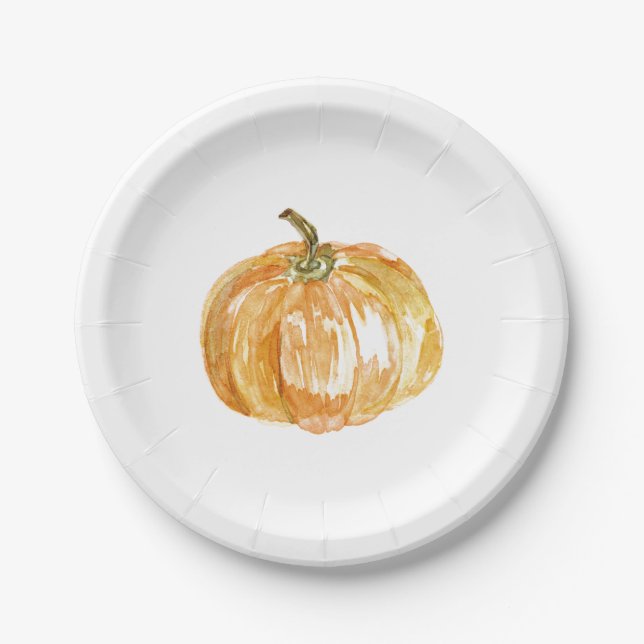 Autumnal Feast - Pumpkin Paper Plates (Front)