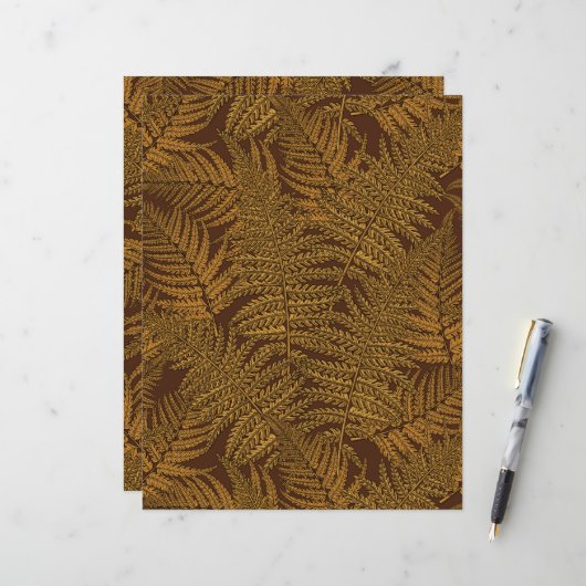 Autumnal fern on brown (Front/Back In Situ)