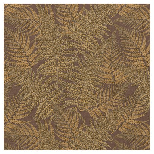 Autumnal fern on brown fabric