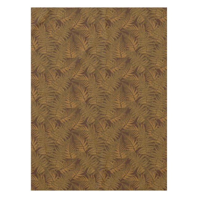 Autumnal fern on brown tablecloth (Front)