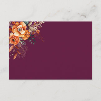 Autumnal floral elegant burgundy note card