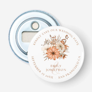Autumnal Florals Keepsake Wedding Save The Date Bottle Opener