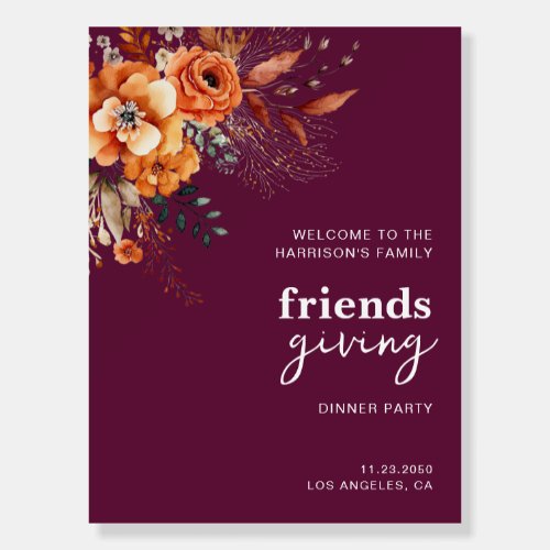 Autumnal flowers thanksgiving elegant burgundy