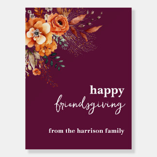 Autumnal flowers thanksgiving elegant burgundy foam board