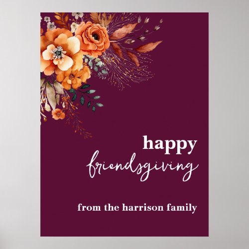 Autumnal flowers thanksgiving elegant burgundy