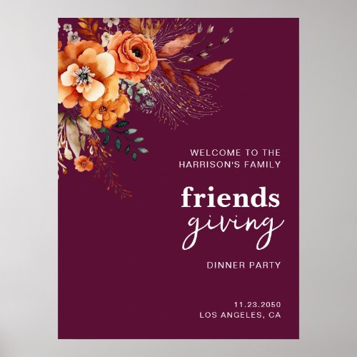 Autumnal flowers thanksgiving elegant burgundy
