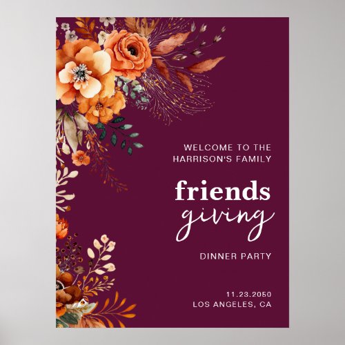 Autumnal flowers thanksgiving elegant burgundy
