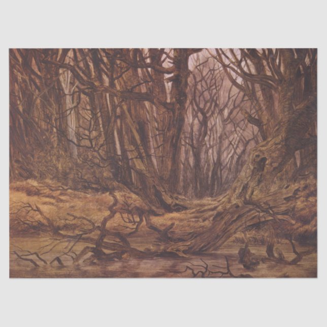 Autumnal Forest (Brown Tree Trunks) Tissue Paper (Front)