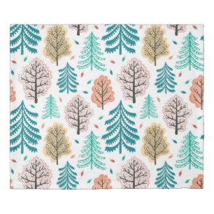 Autumnal Forest: Enchanted Seamless Scene. Duvet Cover