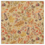 Autumnal forest on ochre fabric