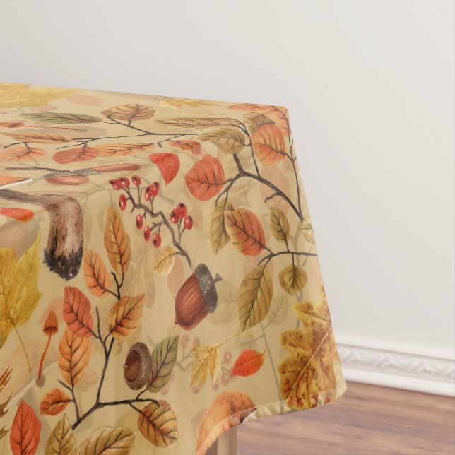 Autumnal forest on ochre tablecloth (In Situ)