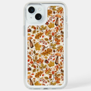 Autumnal forest on off white iPhone 15 plus case