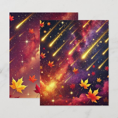 Autumnal Galaxy Meteor Shower Scrapbook Paper