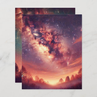 Autumnal Galaxy Milky Way Scrapbook Paper Sheets