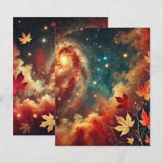 Autumnal Galaxy Nebula Shower Scrapbook Paper