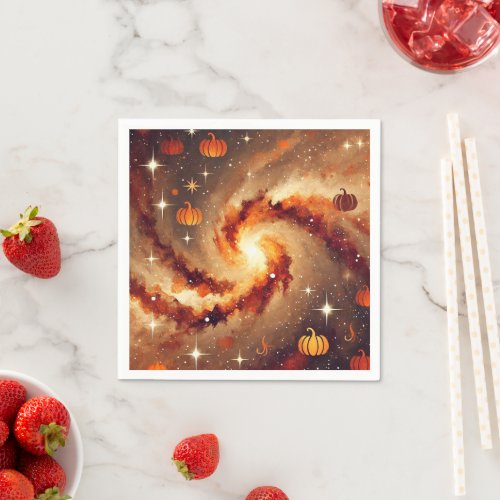 Autumnal Galaxy Pumpkin Spice Decoupage Napkins