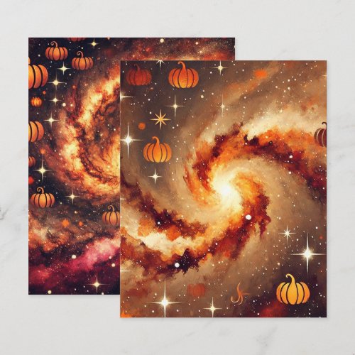 Autumnal Galaxy Pumpkin Spice Scrapbook Paper