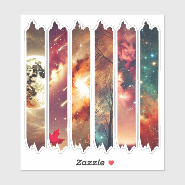 Autumnal Galaxy Washi Tape Scrapbook Stickers (Sheet)