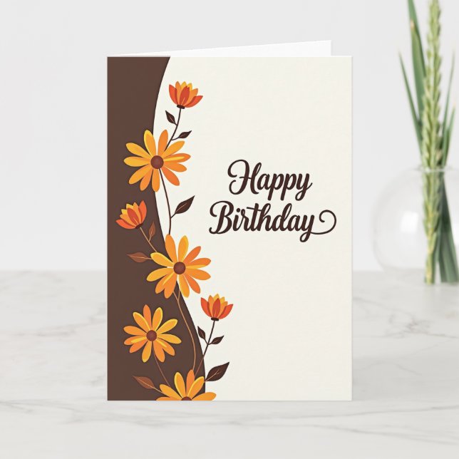 Autumnal Happy Birthday Card (Front)