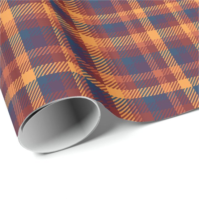 Autumnal Hues Fall Plaid Pattern Wrapping Paper (Roll Corner)