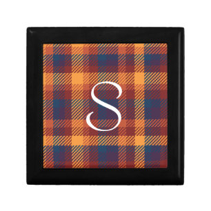 Autumnal Hues Tweed Plaid Pattern Keepsake Box