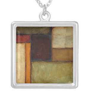 Autumnal Impressionist by Jennifer Goldberger Silver Plated Necklace
