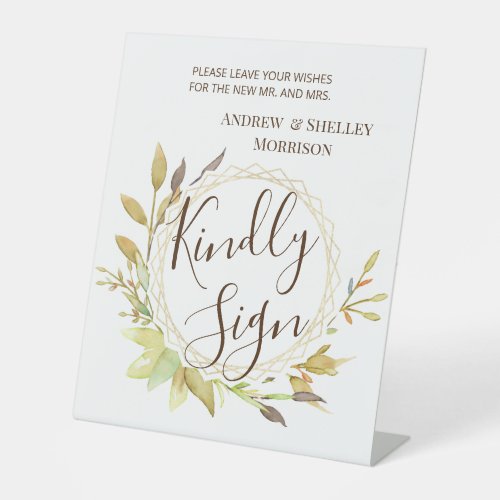Autumnal Kindly Sign Wedding Guest Book