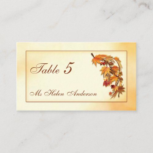Autumnal leaves  special occasion place card