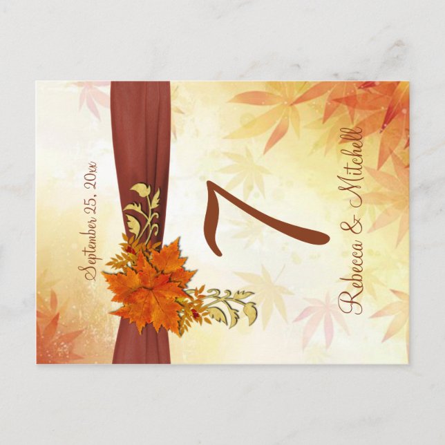 Autumnal leaves Table number (Front)