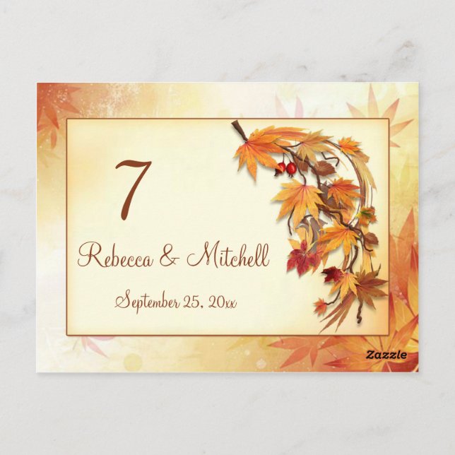 Autumnal leaves Table number (Back)