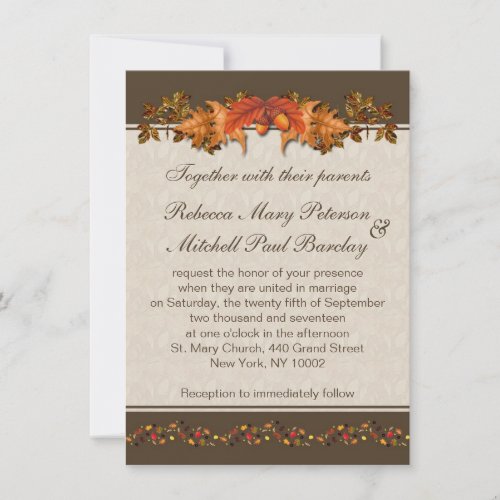 Autumnal leaves Wedding Personalized Announcements
