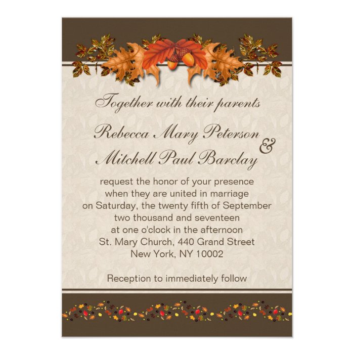 Autumnal leaves Wedding Personalized Announcements