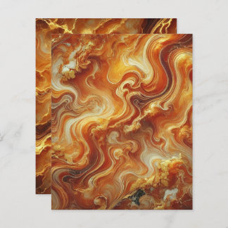 Autumnal Marble Gold & Orange Scrapbook Paper