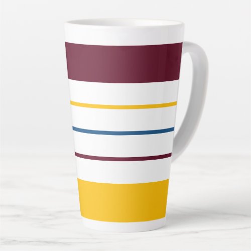 Autumnal Mulberry Amber Stripes Latte Mug