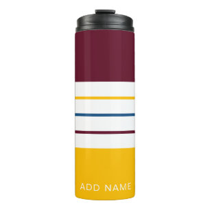 Autumnal Mulberry Amber Stripes Thermal Tumbler