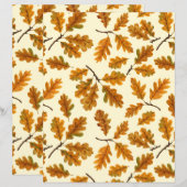 Autumnal oak leaves on off white (Front/Back)