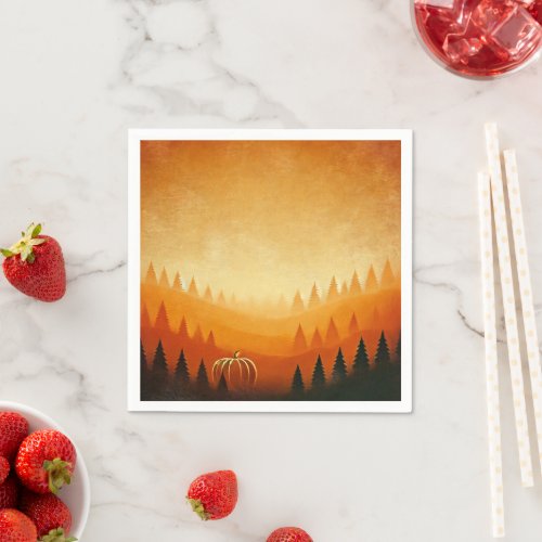 Autumnal Ombre Pumpkin Harvest Decoupage Napkins