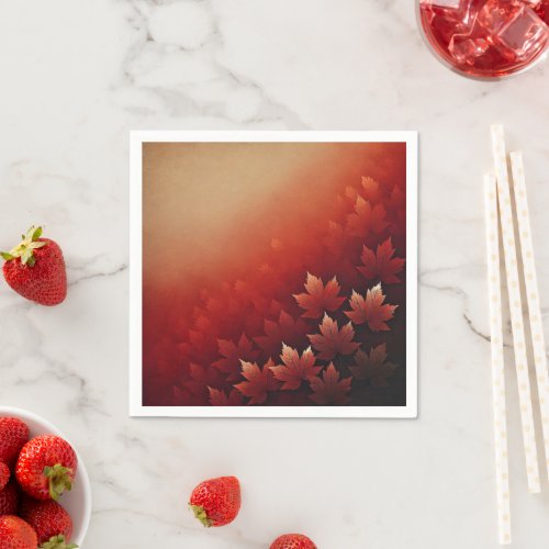 Autumnal Ombre Rusty Red Maple Decoupage Napkins
