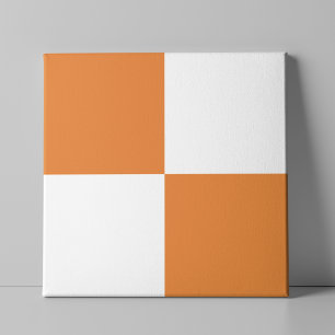 Autumnal Orange Checkered Ceramic Tile