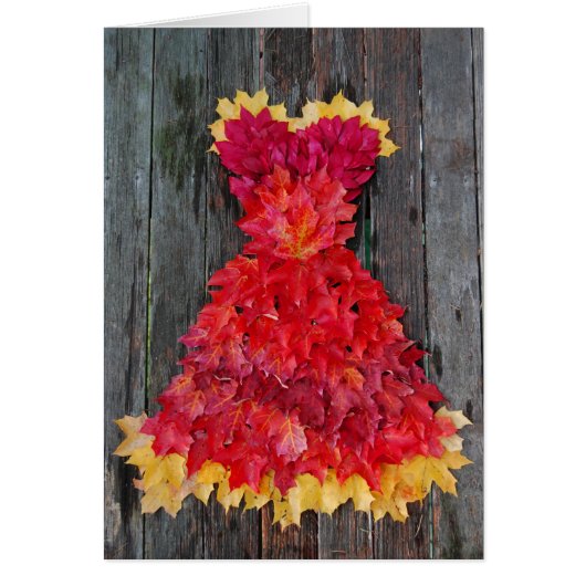 autumnal party dress cards (Front)